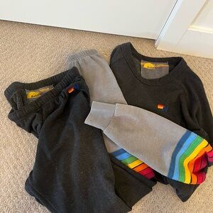 Aviator Nation Black and Gray Boxy Sweatshirt